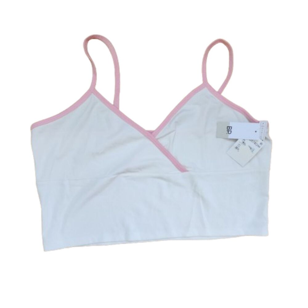 Nordstrom BP. pink and Ivory crop top.